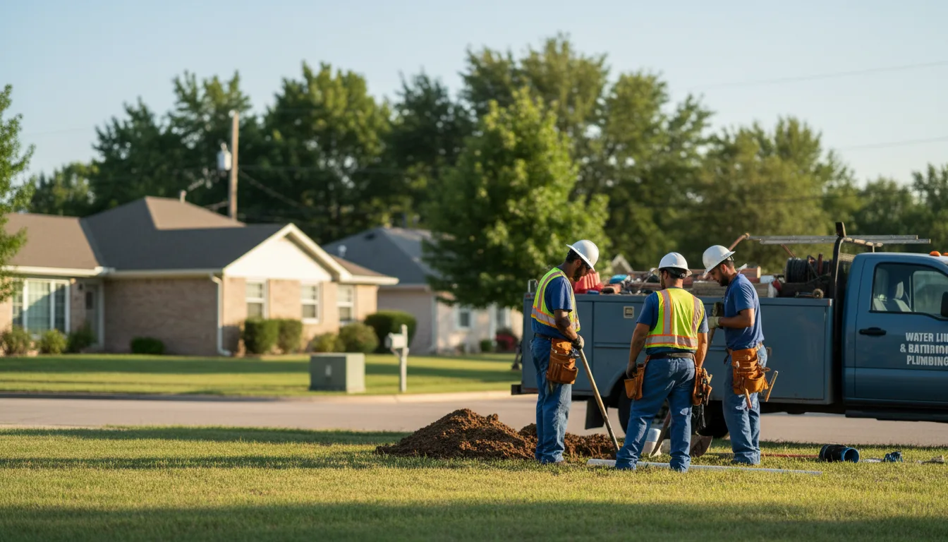 Residential water line and bathroom plumbing service in Abernathy, TX